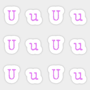 Pink Typewriter Letter U Sticker